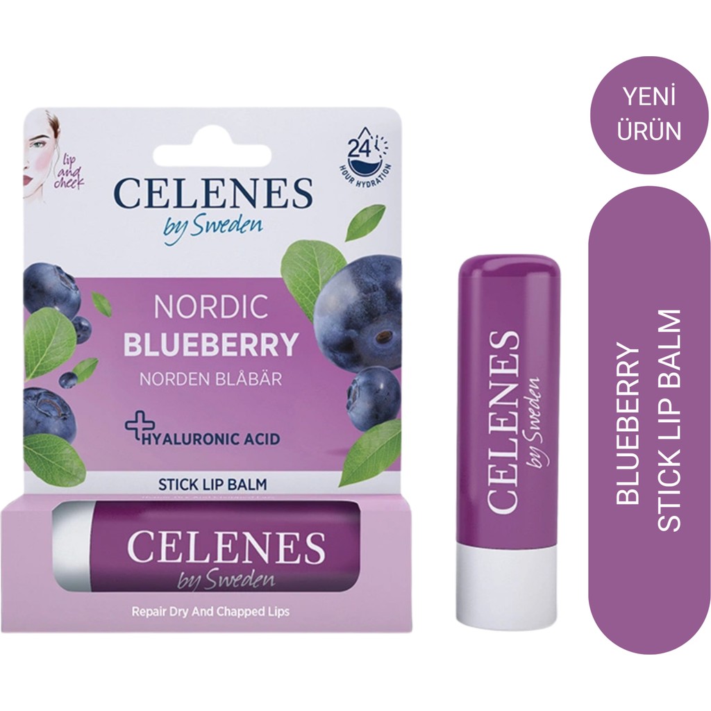 Celenes By Sweden Celenes Nordic Blueberry Stick Lip Balm Lip & Cheek 4,8 gr Diğer Fiyatı