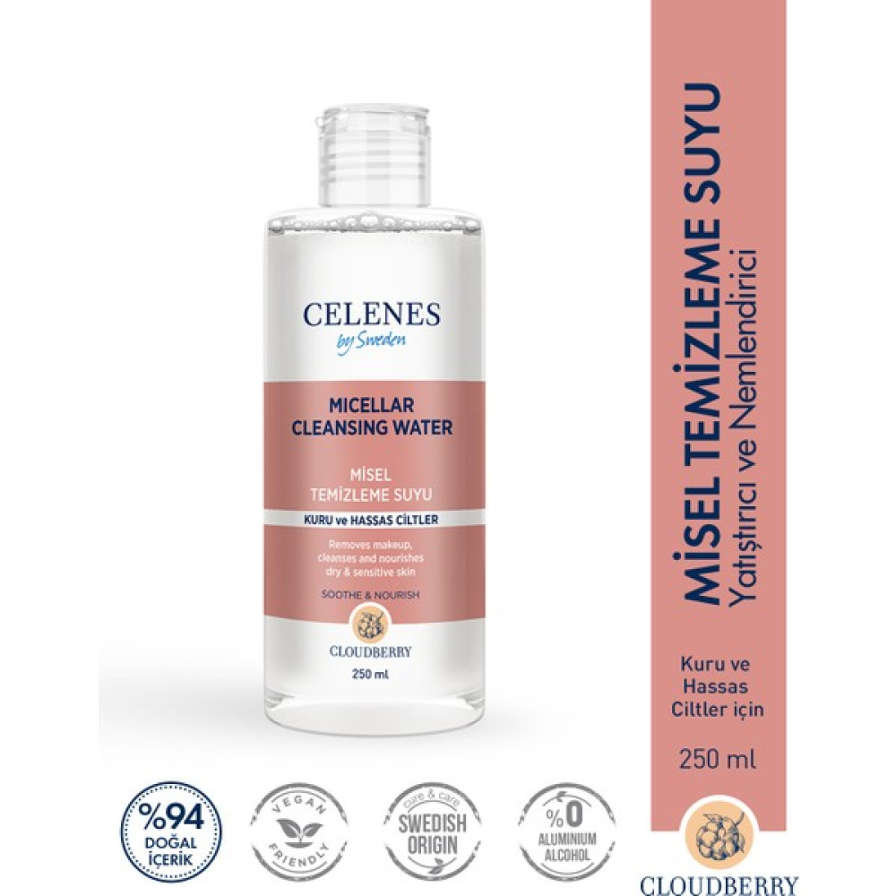 Celenes By Sweden Cloudberry Misel Temızleme Suyu 250ML Kuru/hassas Cilt Temizleme ve Peeling Fiyatı