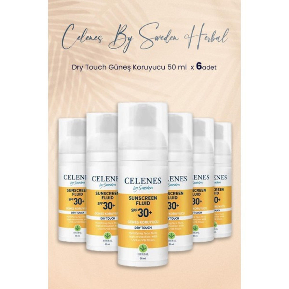 Celenes By Sweden Herbal Dry Touch Güneş Koruyucu 30 Spf 50 ml x 6 Adet Güneş Kremleri ve Losyonları Fiyatı