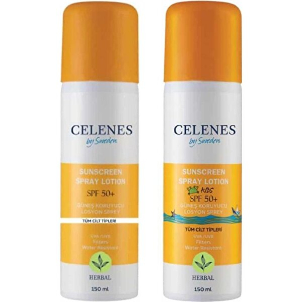 Celenes By Sweden SPF50 Güneş Kremi Yetişkin ve Çocuk Güneş Kremi Ikili Set Spray Güneş Kremleri ve Losyonları Fiyatı