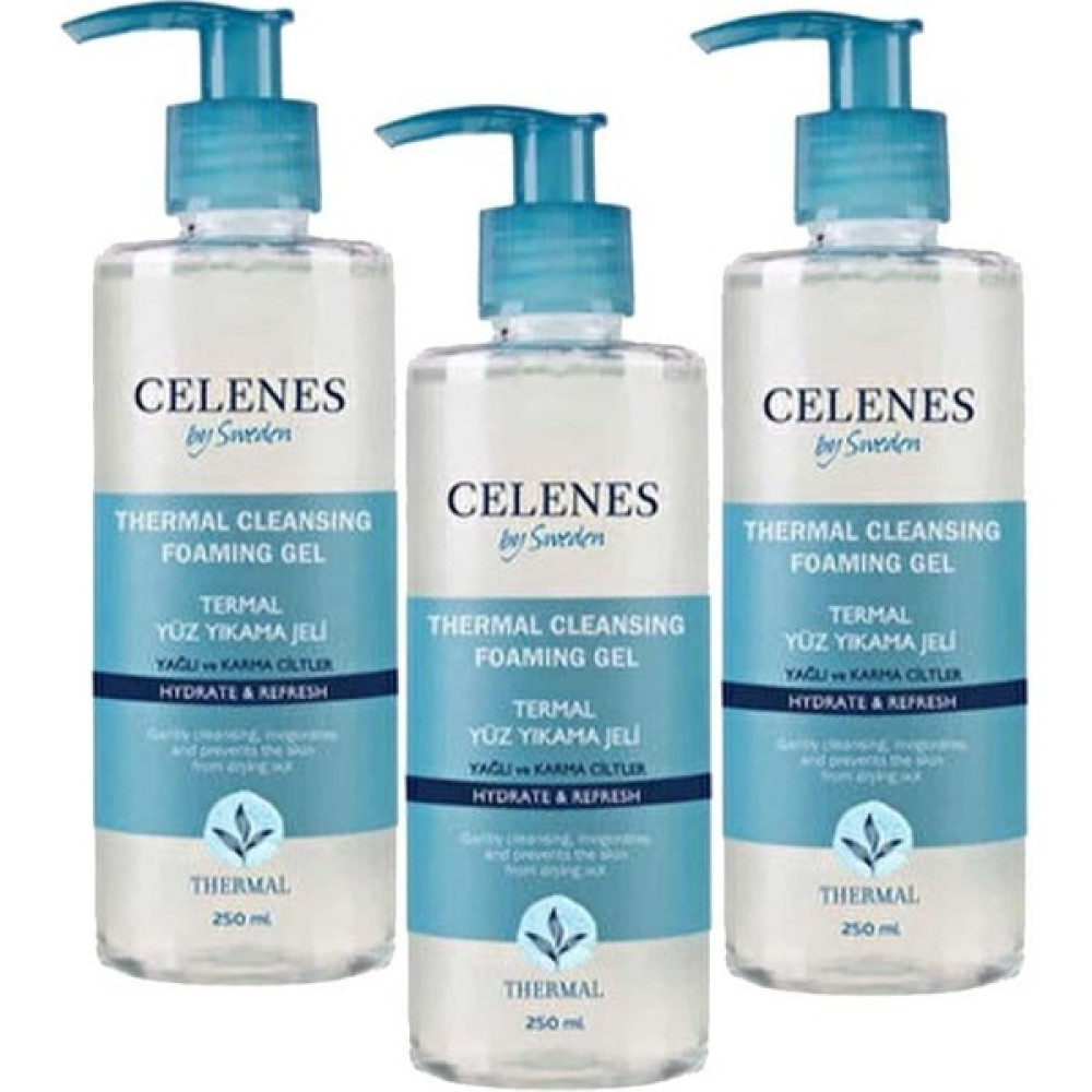 Celenes By Sweden Thermal Temizleme Jeli 250ML Yağlı ve Karma x 3 Cilt Temizleme ve Peeling Fiyatı