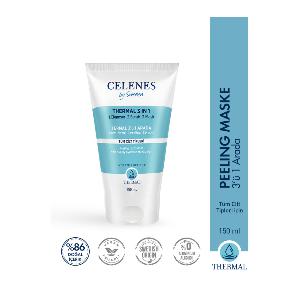 Celenes Celenes Thermal 3in1 Peelıng-maske-temızleyıcı 150ml Tum Cıltler Cilt Temizleme ve Peeling Fiyatı