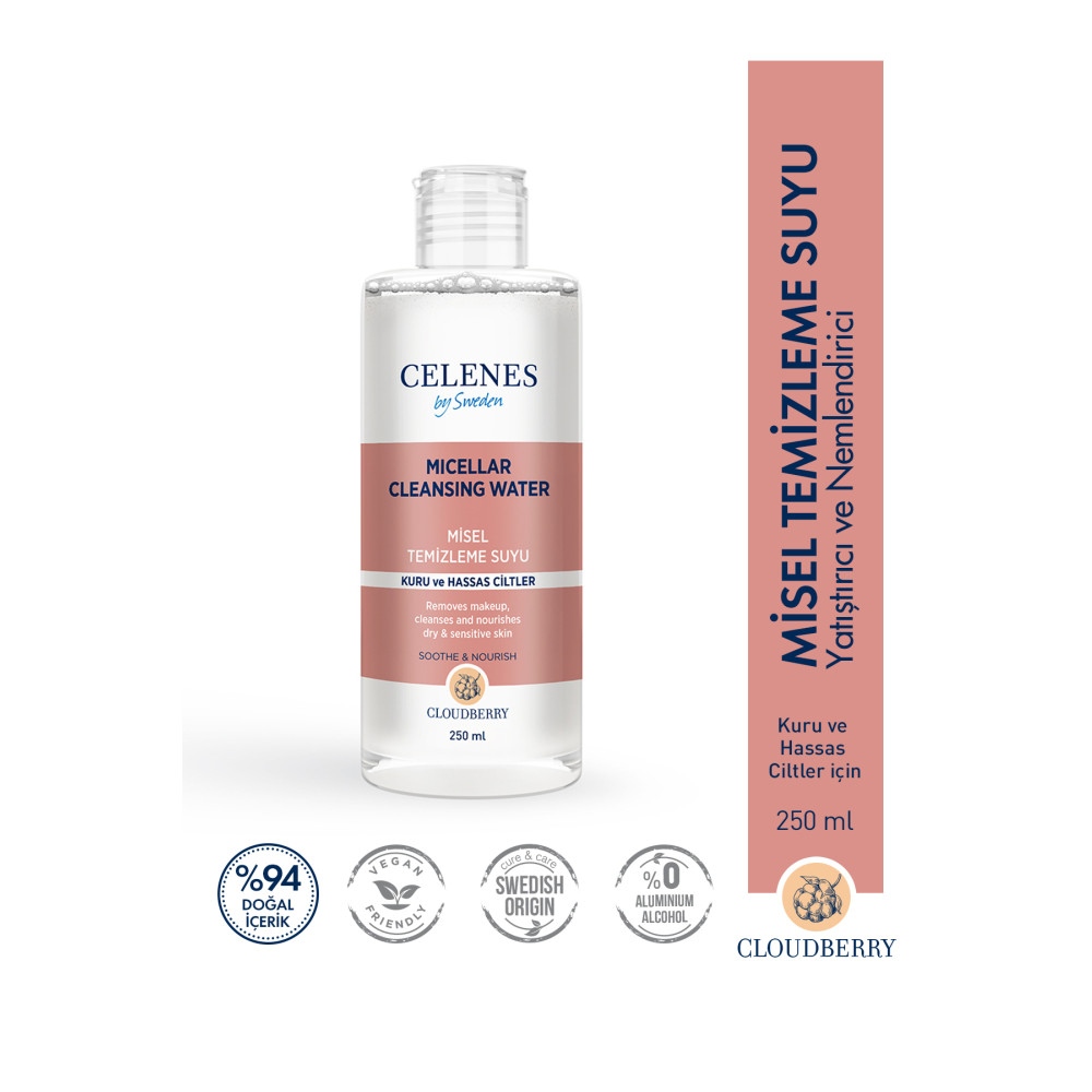 Celenes Cloudberry Misel Temızleme Suyu 250ml Kuru/hassas Cilt Temizleme ve Peeling Fiyatı
