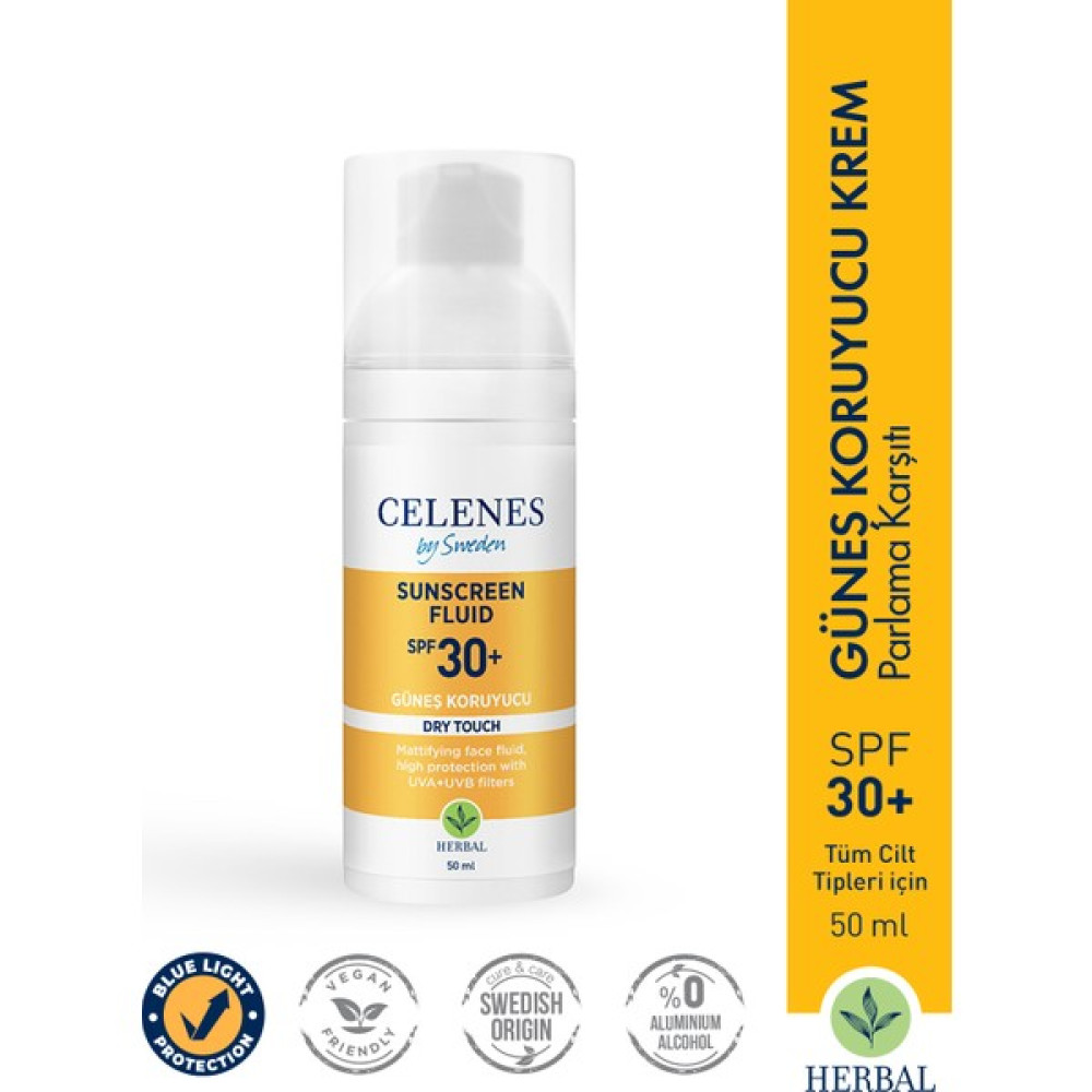 Celenes Herbal SPF30 Fluid Dry Touch Güneş Kremi 50 ml Güneş Kremleri ve Losyonları Fiyatı
