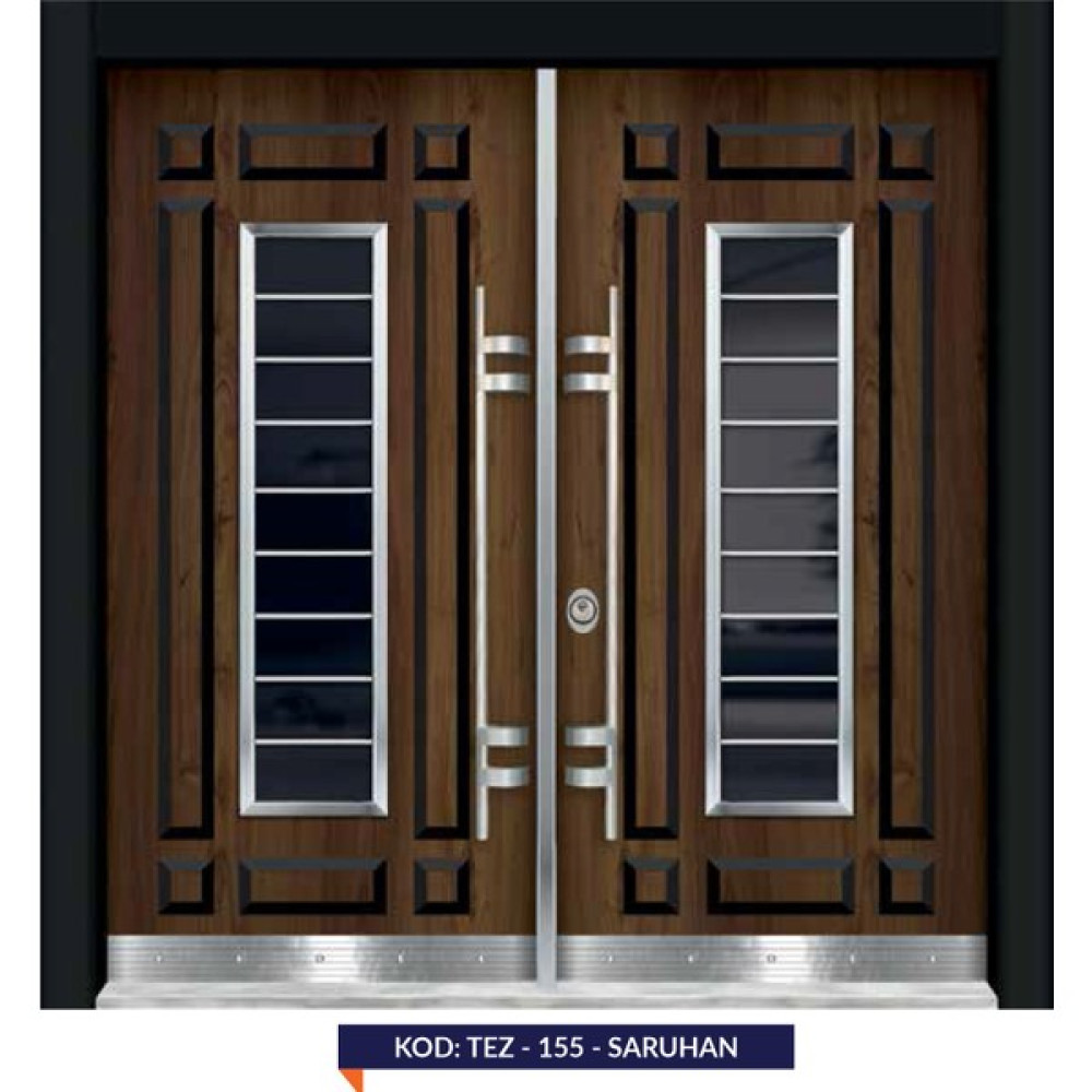 Çelik Kapı, Saruhan Model Kabartma Desenli Apartman Giriş Kapısı, Villa Kapısı, Dış Mekan Kapısı Oto, Bahçe, Yapı Market Fiyatı