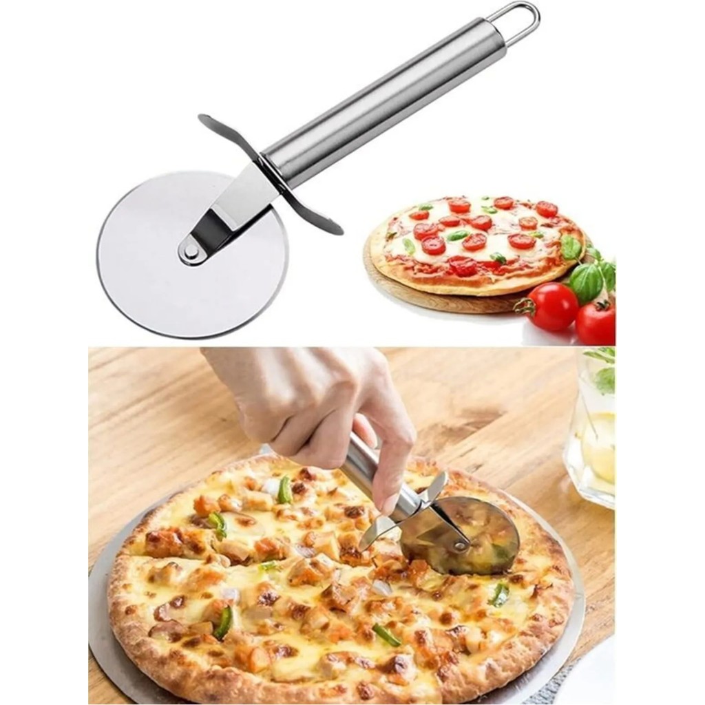Çelik Pizza Dilimleyici Hamur Kesici Ruleti - Gri Diğer Fiyatı