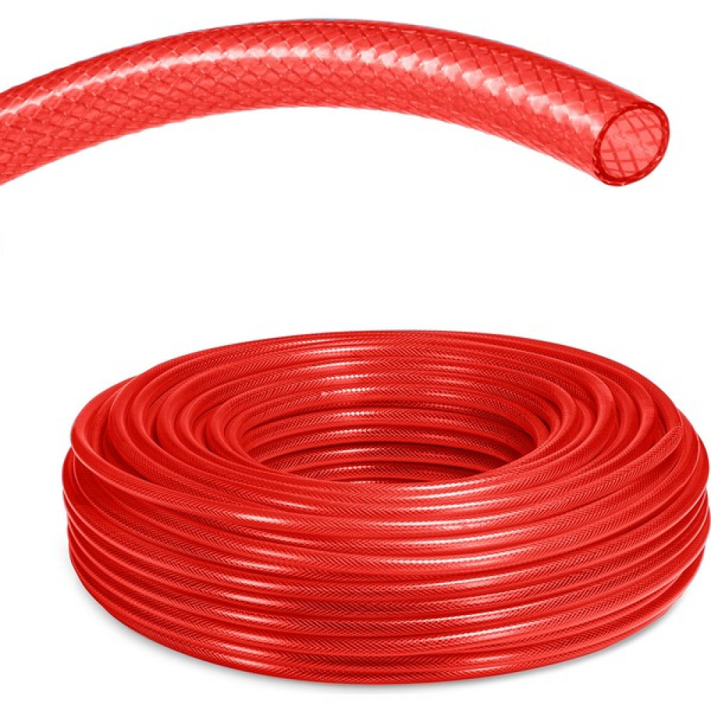 Çelik Pvc Şeffaf Örgülü Hortum Kırmızı Renk 5/8 ( İç Çap 16 Mm) 100 Metre Oto Boyaları Fiyatı