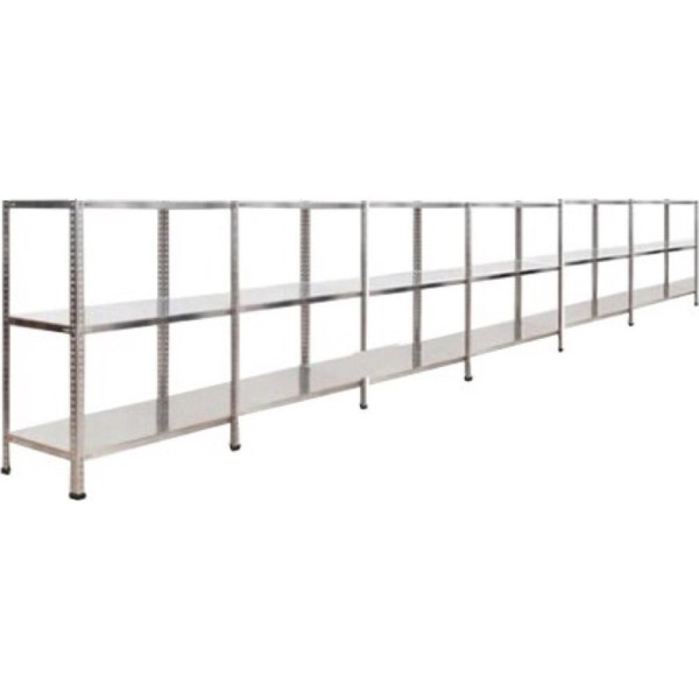 Çelik Raf Burada 3 Katlı 6 Lı Bitişik Çelik Galvaniz Arşiv Depo Kiler Rafı DX51 Kalite - Gümüş - 25x60x100 Evrak Dolabı Fiyatı