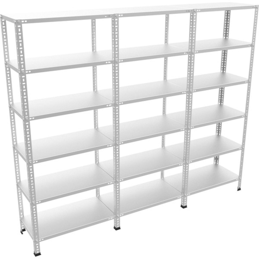 Çelik Raf Burada Çelik Raf Burada 6 Katlı 3 Lü Bitişik Çelik Galvaniz Arşiv Depo Kiler Rafı DX51 Kalite - Gümüş - 31x60x200 Evrak Dolabı Fiyatı
