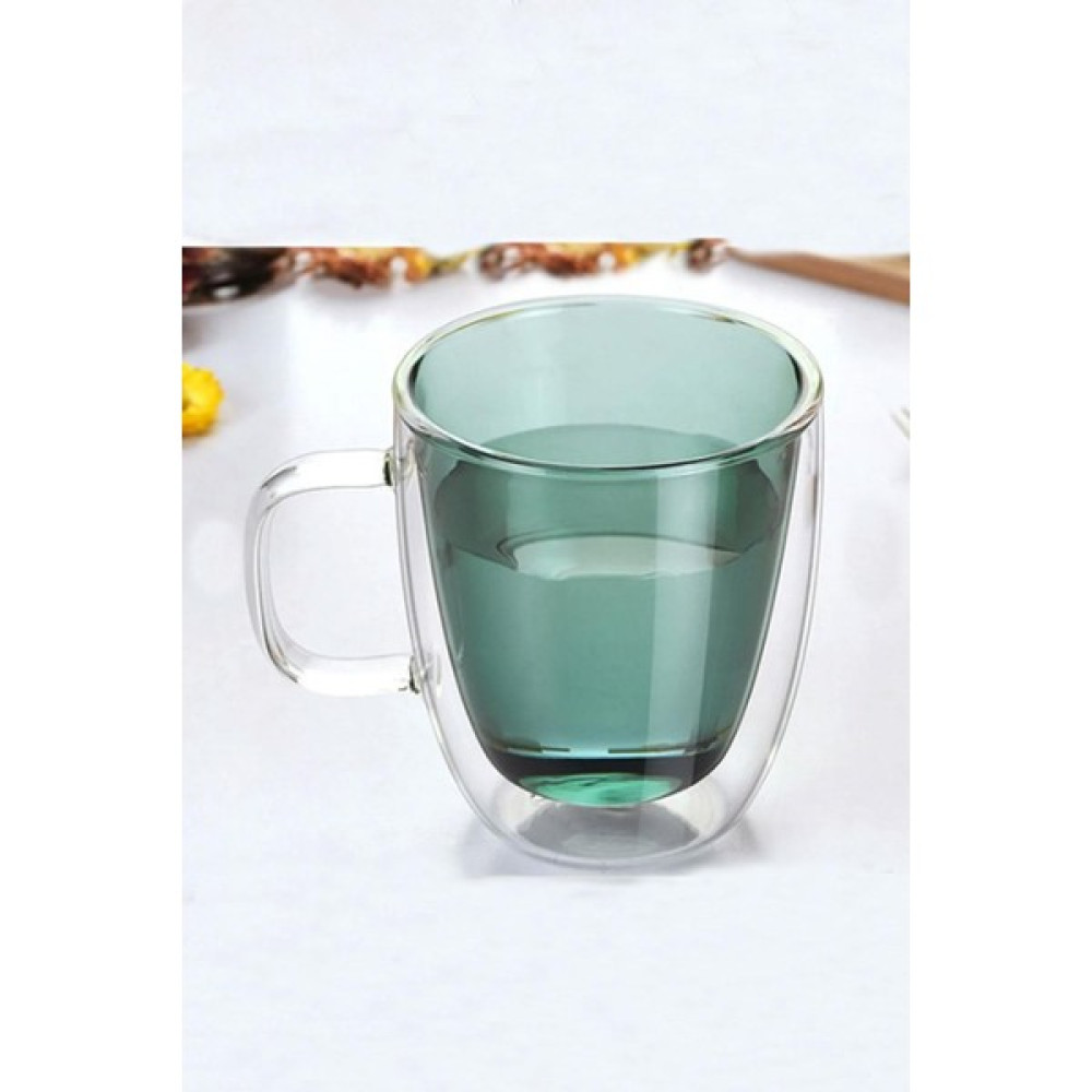 Çelikay Mitra Çift Çidarlı Renkli Kupa 350 ml - Yeşil Fincan / Bardak / Kahve Takımı Fiyatı