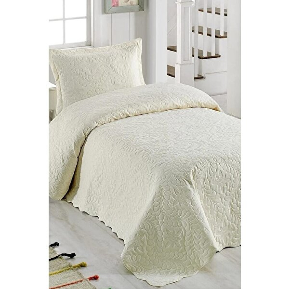 Çelikay Örtüm Daisy Tek Kişilik Microfiber Kapitone Yatak Örtüsü 175X250 - 175 x 250 cm - Krem Yatak Örtüsü Fiyatı