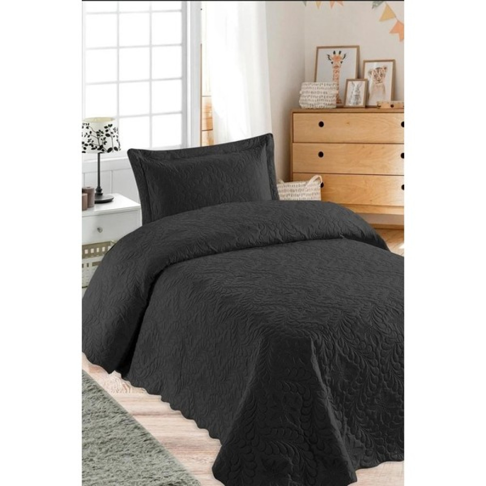 Çelikay Örtüm Daisy Tek Kişilik Microfiber Kapitone Yatak Örtüsü 175X250 - 175 x 250 cm - Siyah Yatak Örtüsü Fiyatı