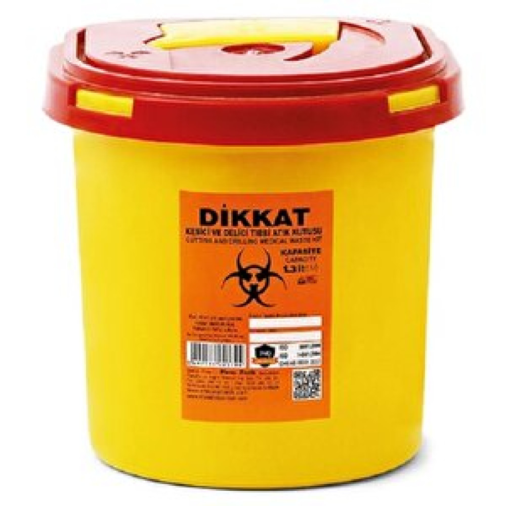 Çelikpençe 10 Adet Enfekte Atık Kutusu 1.3 Lt. + Tıbbi Atık Torbası 2 Adet Çöp Kovaları Fiyatı