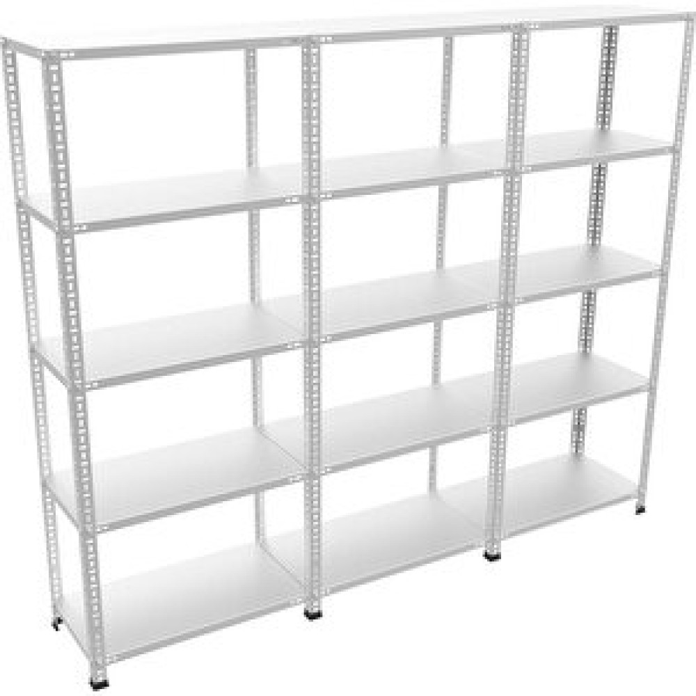 ÇelikRafBurada ®5 Katlı 3 Lü Bitişik Çelik Raf Galvaniz Raf Arşiv Rafı Depo Rafı Kiler Rafı 59x75x150 Dx51 Kalite 59x75x150 cm İşçi Dolapları Fiyatı