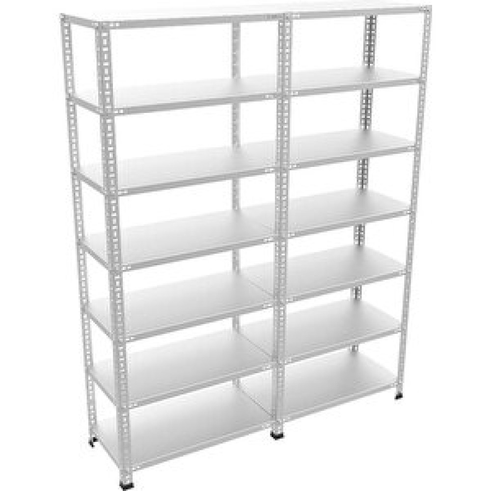 ÇelikRafBurada ®7 Katlı  2 Li Bitişik Çelik Raf Galvaniz Raf Arşiv Rafı Depo Rafı  Kiler Rafı 31x60x250 Dx51 Kalite 31x60x250 cm İşçi Dolapları Fiyatı