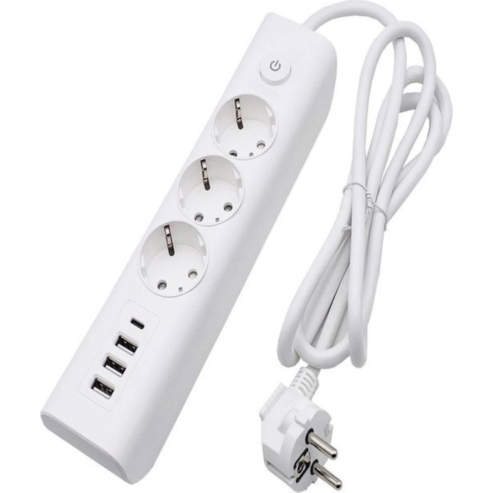 ÇELİKWORK FTR013 7 in 1 3680 Watt 3.4 Amper 3 x Usb, 3 x Soket, 1 Type-C Girişli 3'lü Priz Akım Korumalı - Beyaz Prizler Fiyatı