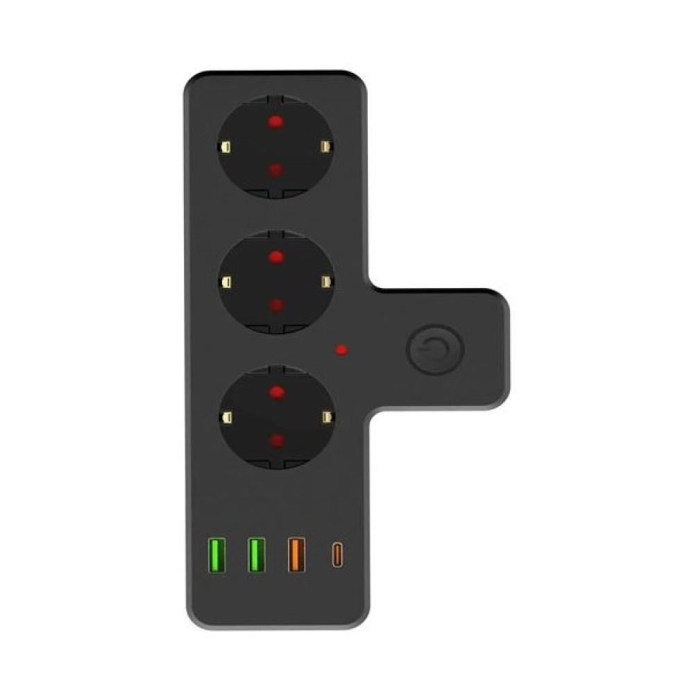 ÇELİKWORK Kablosuz, 3xusb 1xtype-C 20W Pd Giriş 2500WATT Termal Akım Korumalı 3'lü Priz - Siyah Prizler Fiyatı
