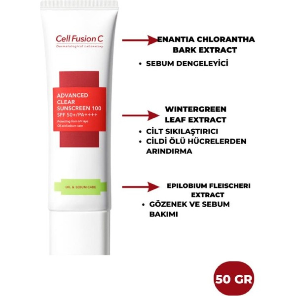 Cell Fushion C Advanced Clear Güneş Kremi Yağlı Ciltler İçin 50 ml Güneş Kremleri ve Losyonları Fiyatı