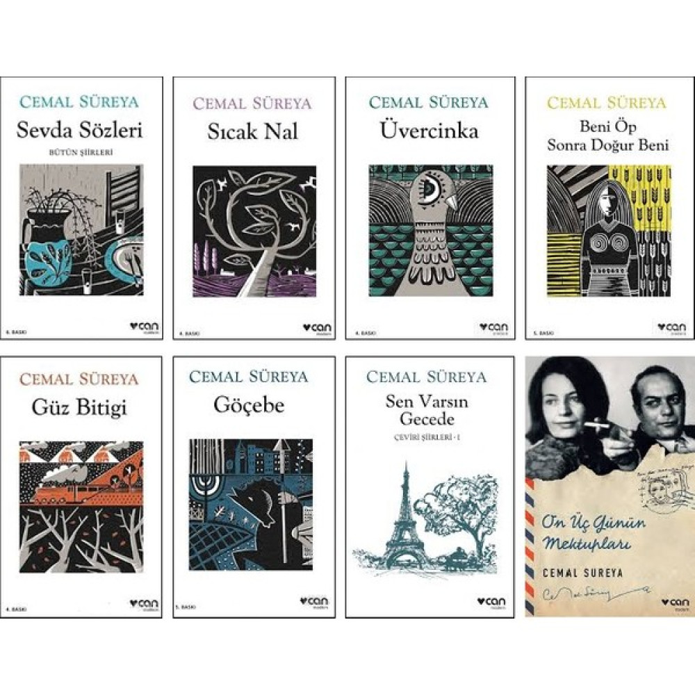 Cemal Süreya 8 Kitap Şiir Seti (Sevda Sözleri-Sıcak Nal-Üvercinka-Beni Öp Sonra Doğur Beni-Güz Bitigi-Göçebe-Sen Varsın Gecede-On Üç Günün Mektupları) Şiir Kitapları Fiyatı