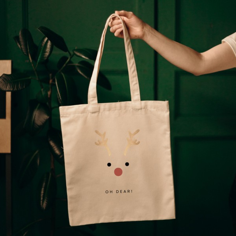 Cemira Yılbaşı Hediyesi Simli Geyikli Christmas Yeniyıl Temalı Bez Çanta Tote Bag Bayan Çanta ve Cüzdan Fiyatı