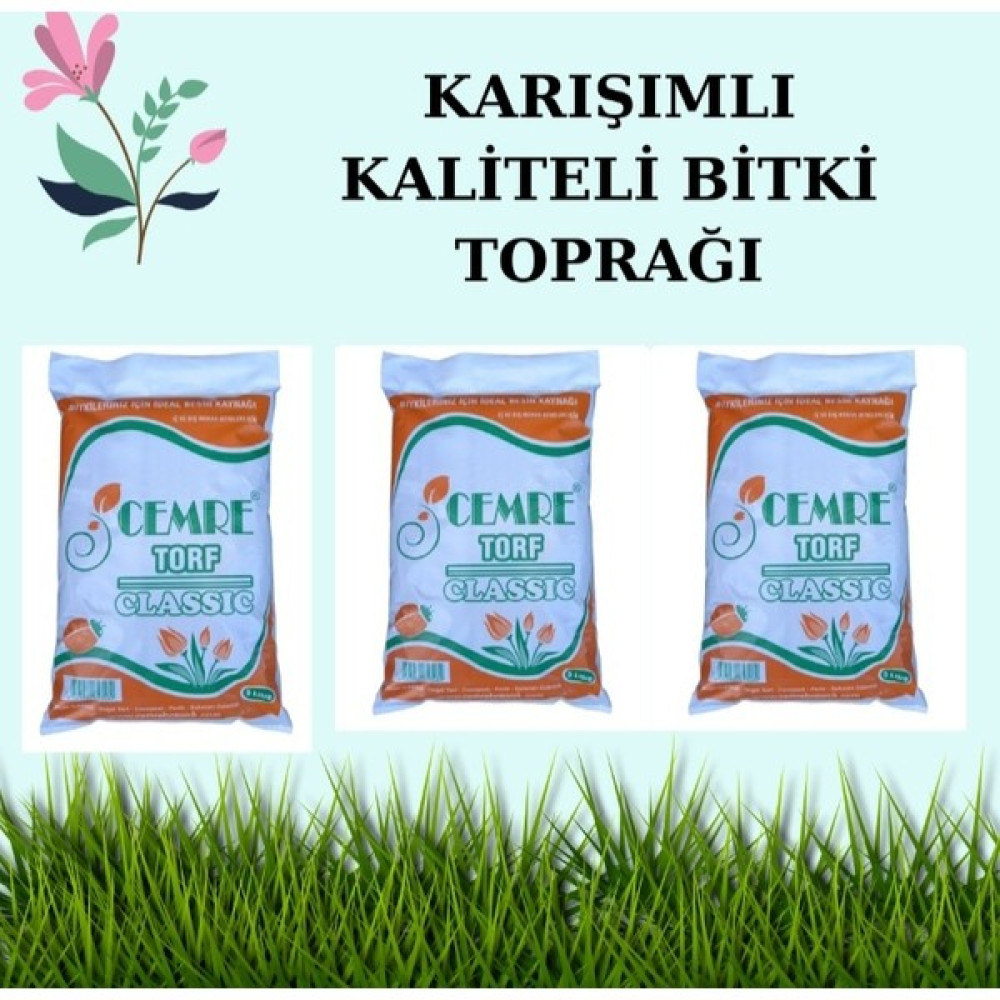 Cemre Torf Classic Torf 5 LT x 3 ( ÜÇ AL İKİ ÖDE ) - 2L Bitki Fiyatı