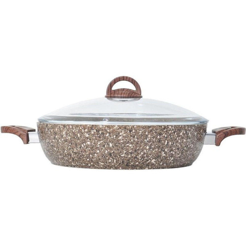 Cena Doğal Taş Granit Basık 30 cm - Kahverengi Tencere / Tava Setleri Fiyatı