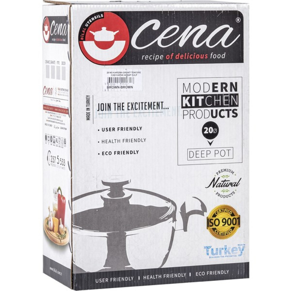 Cena Karizma Kahve 20 cm Derin Tencere - Kahverengi Tencere / Tava Setleri Fiyatı