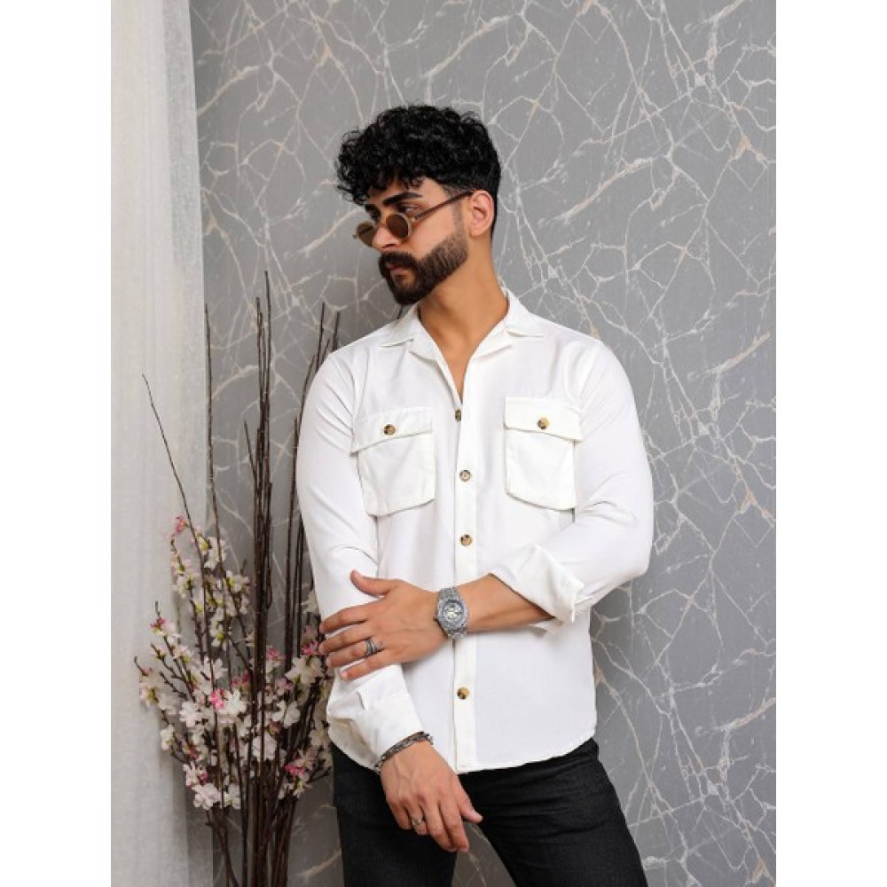 Cendertrendmoda Erkek Uzun Kollu Gömlek Çıft Torba Cepli %100 Pamuk Yazlık Model Şık ve Zarıf Tasarım Erkek Gömlek Fiyatı