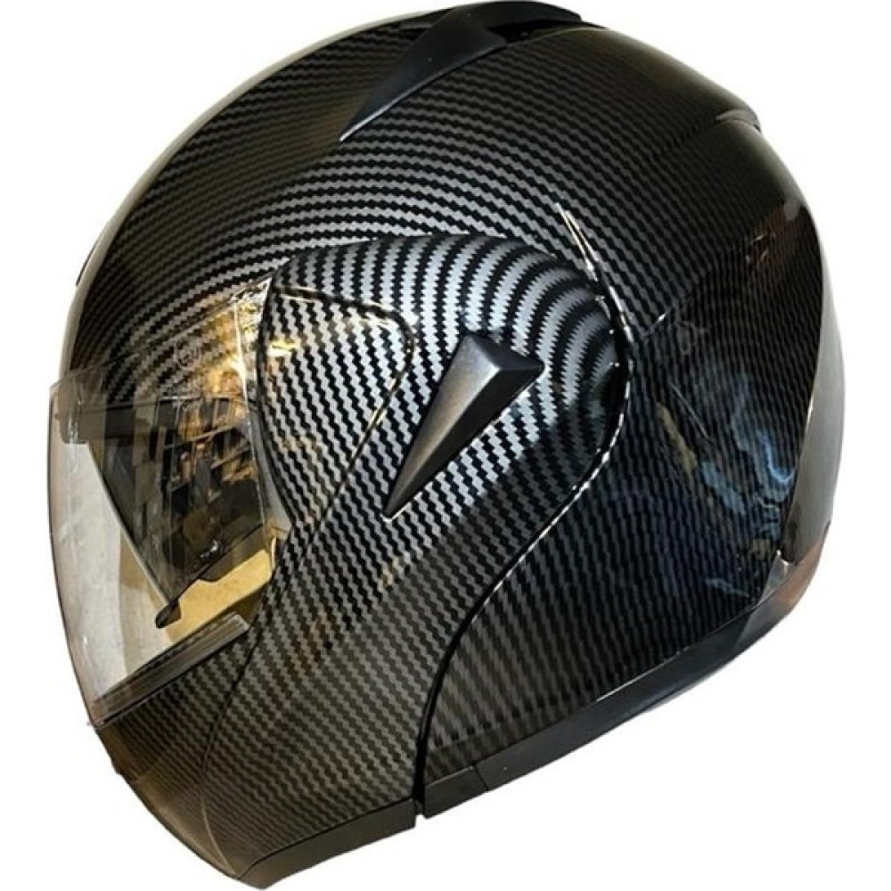 Çene Açılır Kask Vizörlü Açık Karbon Desen Ece Belgeli - L Motorsiklet Kaskları Fiyatı