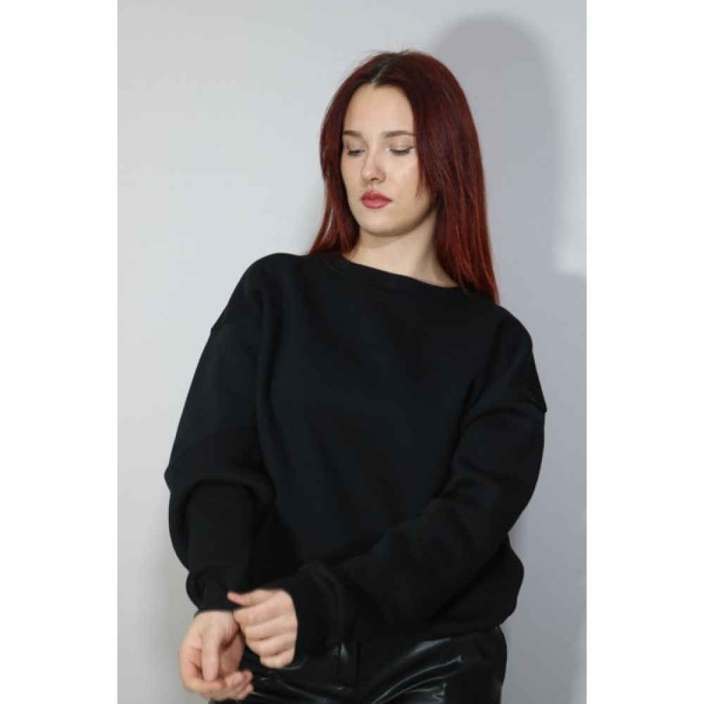 Cenga Clothing Baskısız Siyah Unisex Sweatshirt Erkek Sweatshirt Fiyatı