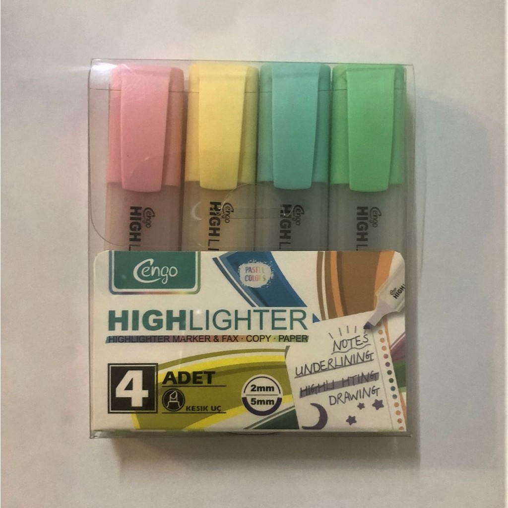 Cengo 4'lü Pastel Renk Fosforlu Işaretleme Kalemi Set Toksik Olmayan Güvenli Mürekkep Kalem & Yazı Gereçleri Fiyatı