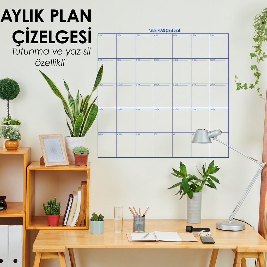 Cengo Aylık Planlayıcı Takvim Çizelgesi 100X110 cm Kağıt Tahta + Doldurulabilir Silgili Tahta Kalemi Hediyeli Yazı Tahtası Kalemi Fiyatı