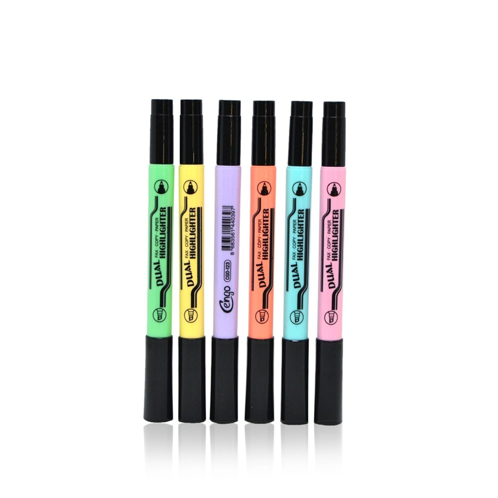 Cengo Çift Taraflı Pastel Renk Fosforlu Işaretleme Kalemi 6 Lı Set Fosforlu Kalem Fiyatı