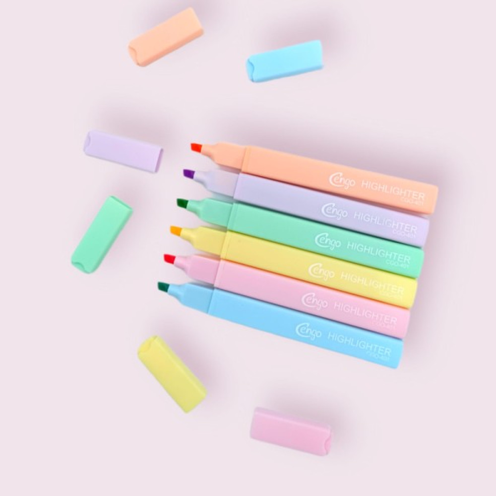 Cengo Pastel Kare Highligter Kalem Seti 6 Lı Fosforlu Kalem Fiyatı