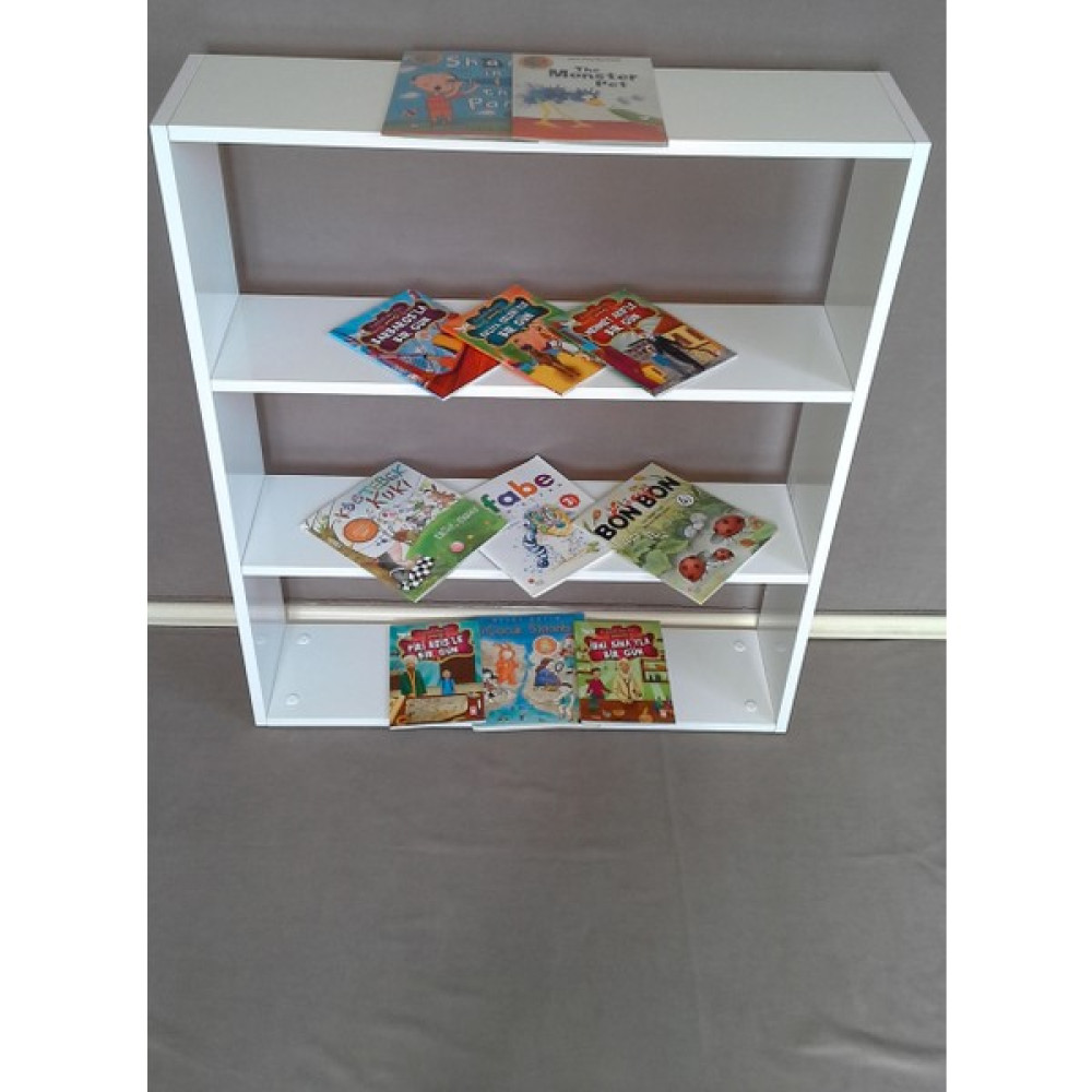 Cenker C011 Parlak Beyaz Mdf Çocuk Odası Montessori Kitaplık Kitaplık Fiyatı