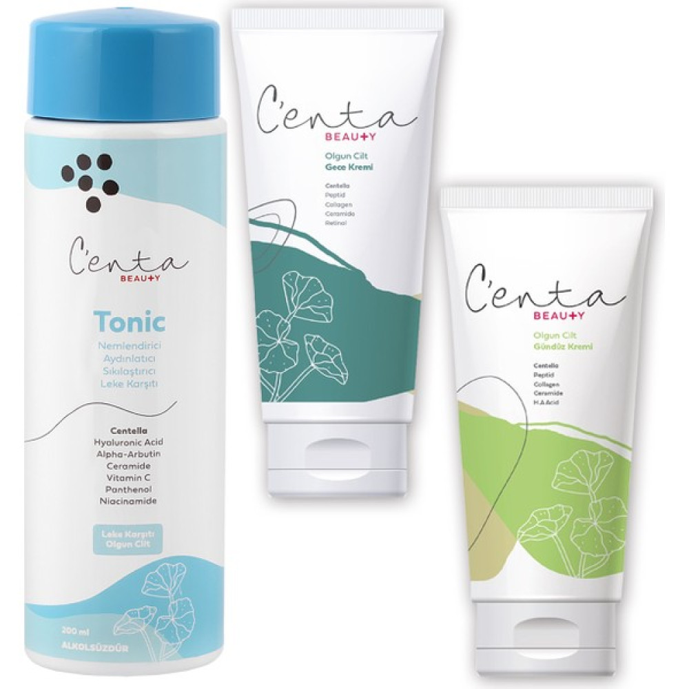 C'enta Beauty Yaşlanma Karşıtı Krem ve Tonik Seti - Cica Krem Seti Anti-Aging / Yaşlanma Karşıtı Fiyatı