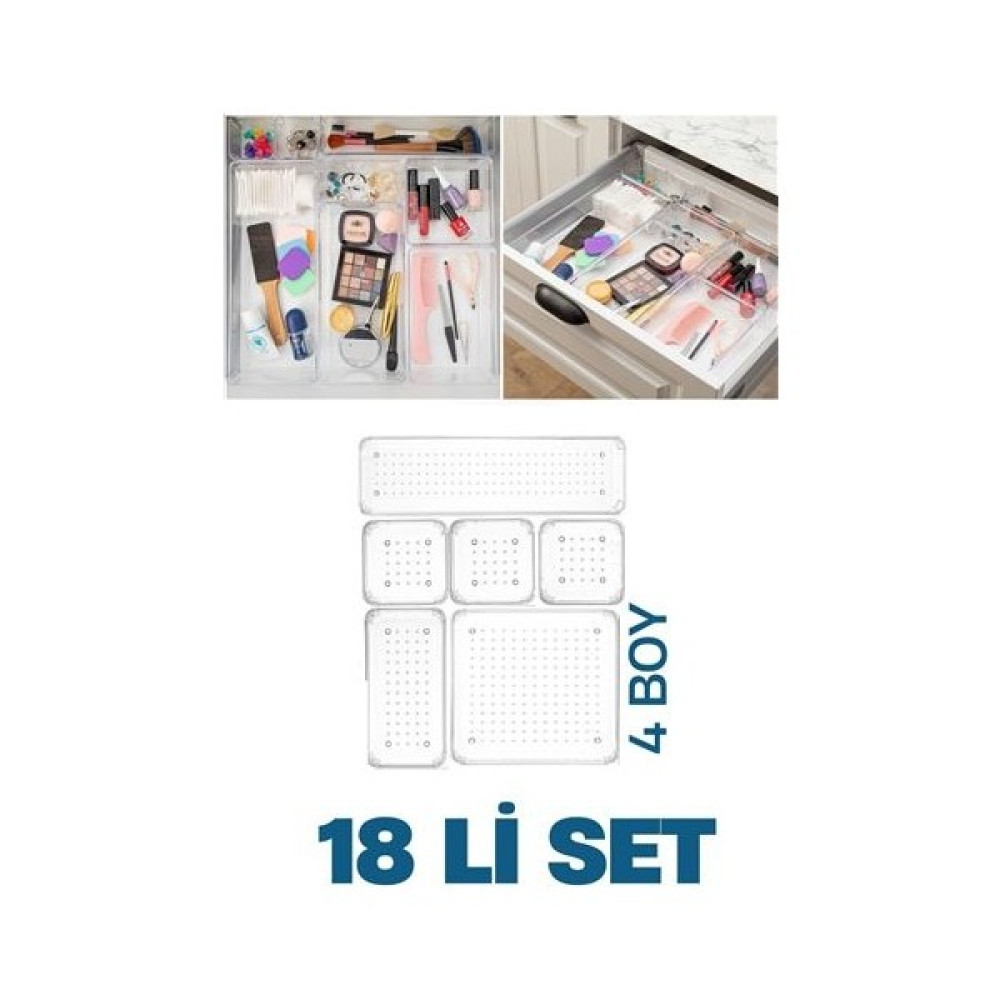 Centauri Transformacion 18 Adet Modüler Banyo Makyaj Takı Düzenleyici - Masaüstü Organizer Mutfak Çekmece Içi Düzenleyici 719331 Eşya Saklama / Düzenleme Fiyatı