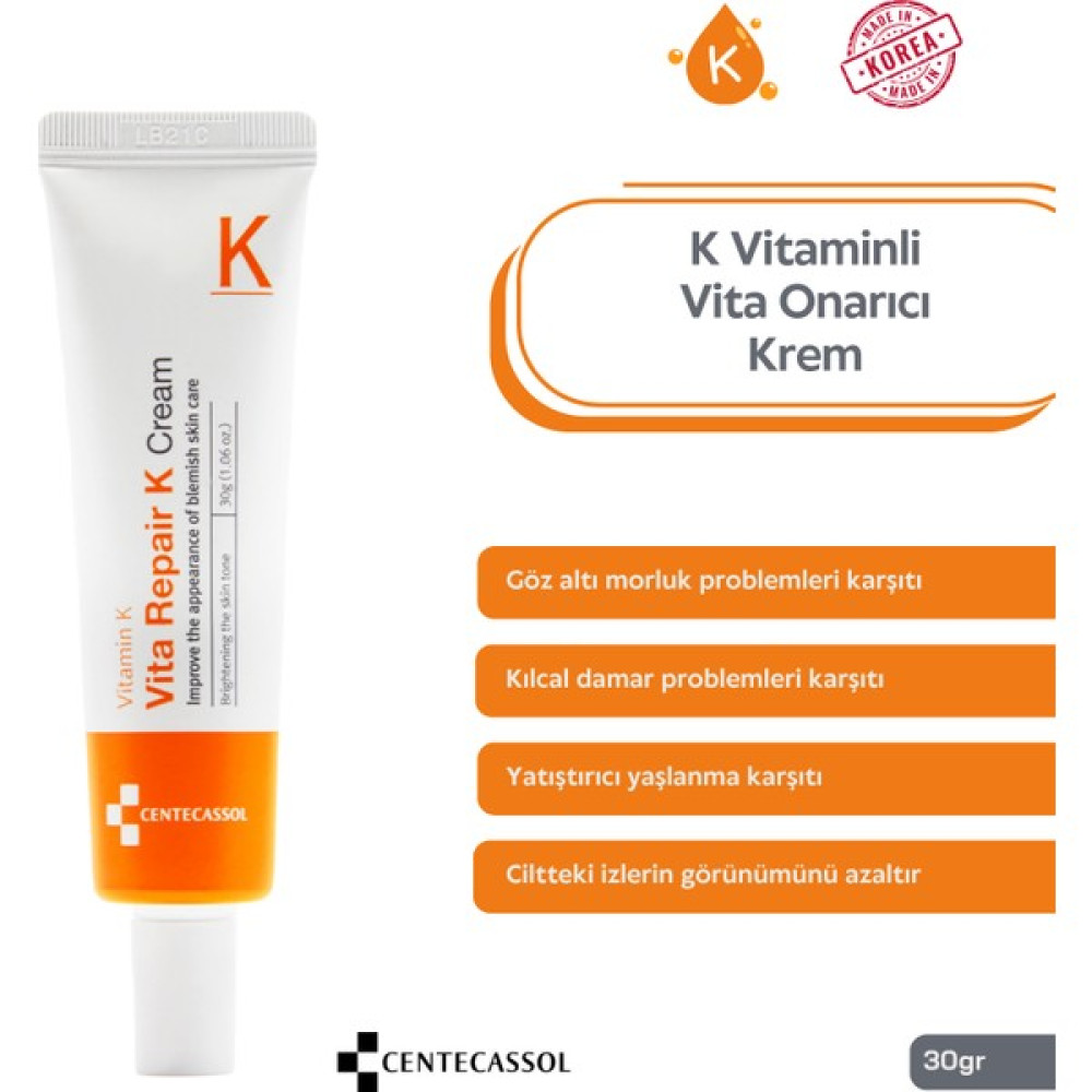 Centecassol K Vitaminli Krem - Cilt ve Göz Altı Morlukları ile Kılcal Damar Problemleri İçin Krem Leke Kremi Fiyatı