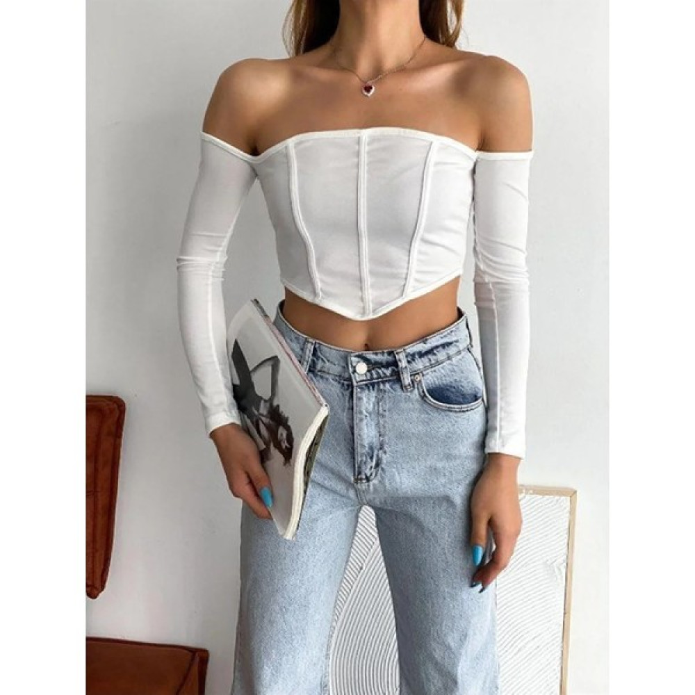 Centeno Sırt Fermuarlı Straplez Crop Bluz Fiyatı