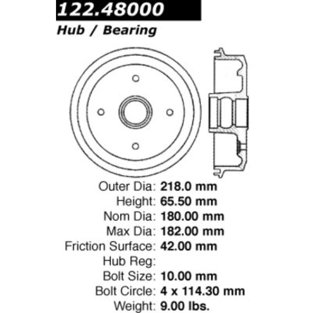 Centric Parts 122.48000 Brake Drum