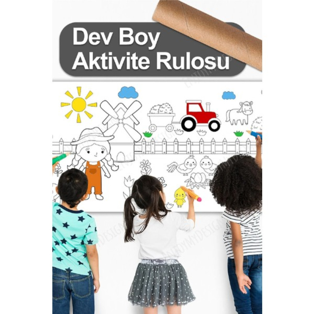 Ceo Design Çiftlik Yaşamı Temalı 2,5 Metre Dev Boyama Rulosu Çocuk Anaokulu ve Kreşler Için Aktivite Resim Defteri Fiyatı