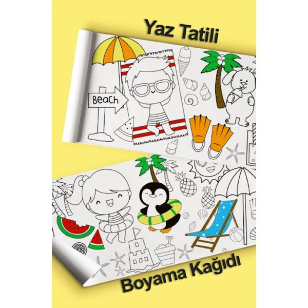 Ceo Design Çocuklar Için Dev Boyama Kağıdı 2.5 Metre Uzunluğunda Aktivite Boyama Kağıdı Yaz Tatili Temalı Resim Defteri Fiyatı