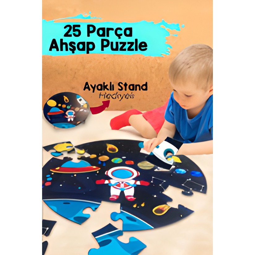Ceo Design Gezegenler ve Uzay Temalı Mega BOY42CM Çapında Ahşap 25 Parça Puzzle Çocuk Anne Bebek Oyuncak Fiyatı