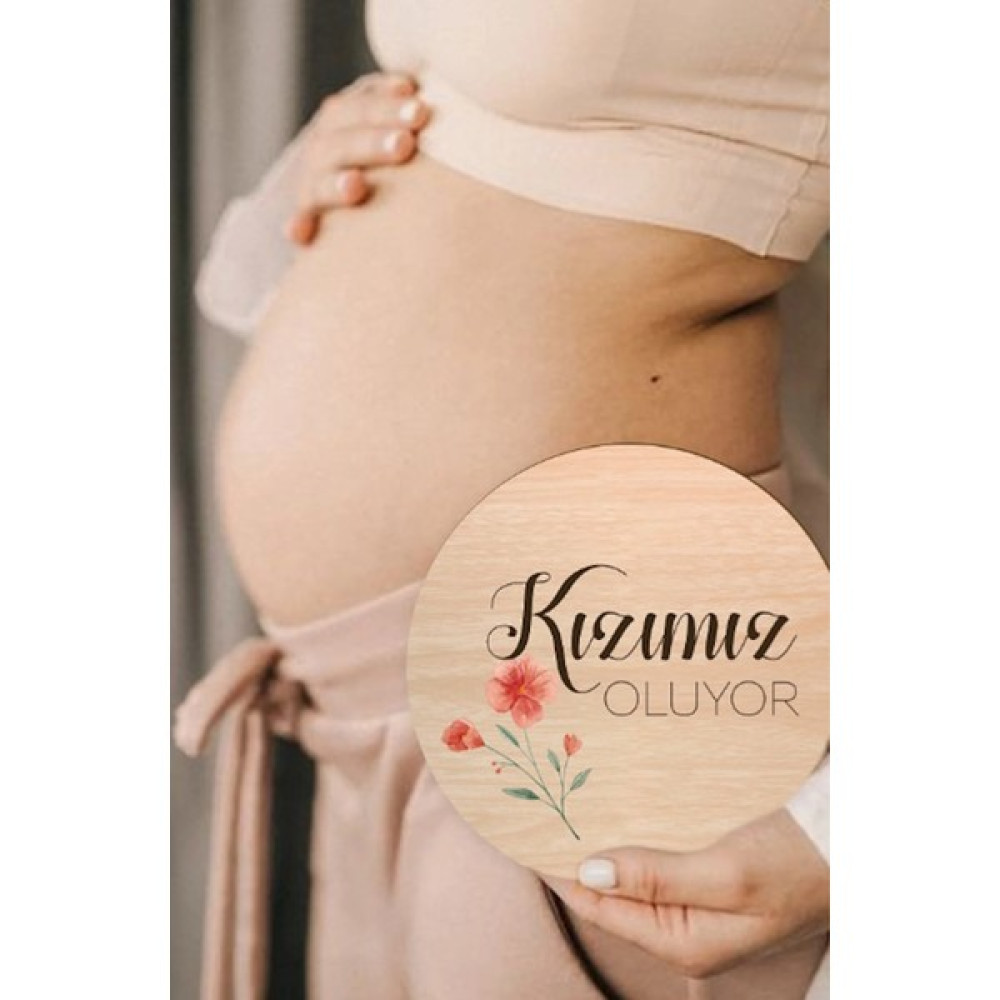 Ceo Design Hamile Fotoğraf Çekim Anı Kartı Kızımız Oluyor 16,5 cm Çapında Ahşap Anı Kartı Anne, Bebek Fiyatı