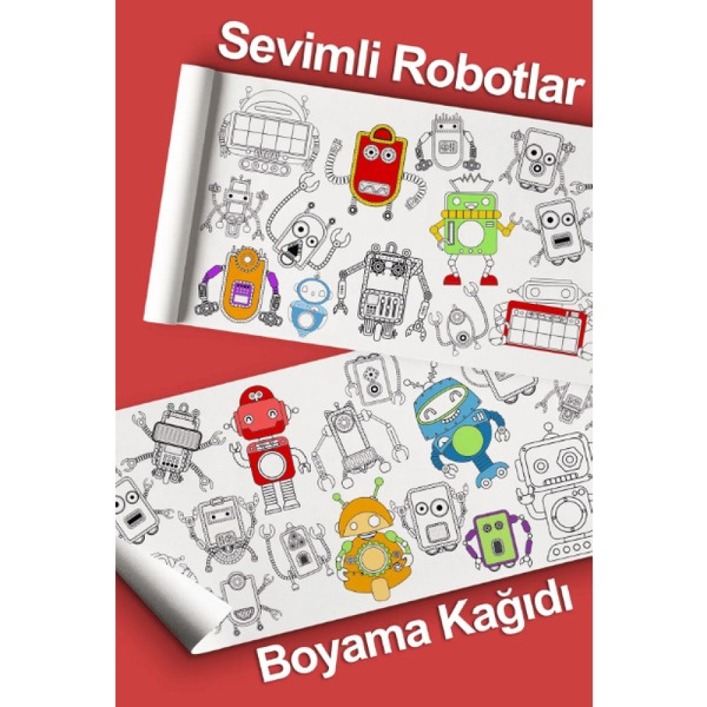 Ceo Design Sevimli Robotlar Aktivite Boyama Kağıdı 2.5 Metre Dev Boy Çocuklar Anaokulları Resim Defteri Fiyatı