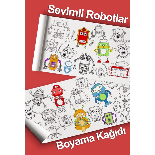 Ceo Design Sevimli Robotlar Aktivite Boyama Kağıdı 2.5 Metre Dev Boy Çocuklar Anaokulları Diğer Fiyatı