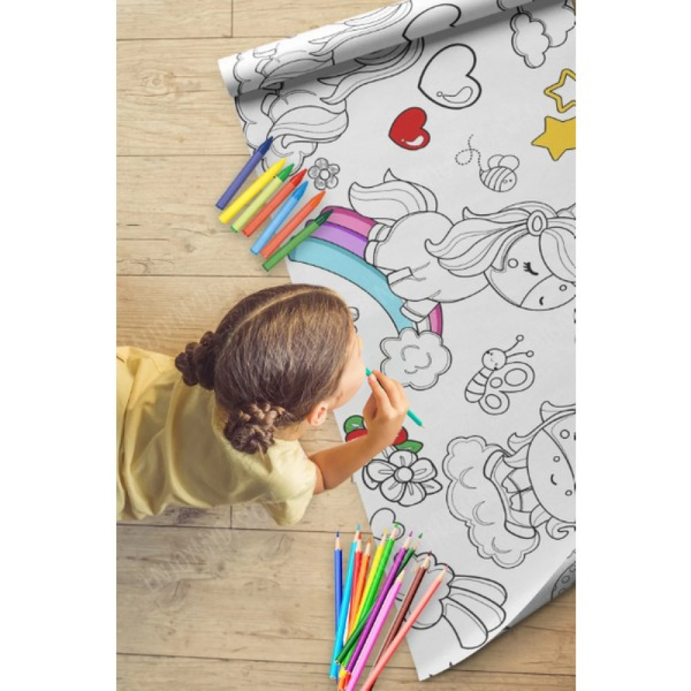 Ceo Design Unicorn Temalı 2,5 Metre Dev Boyama Kağıdı Anaokulu Kreş ve Çocuklar Için Aktivite Resim Defteri Fiyatı