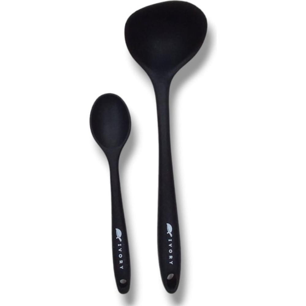 Cep Home 2'li Silikon Set 1 Kepçe 1 Kaşık 20 cm - Siyah Çatal / Kaşık / Bıçak Takımları Fiyatı