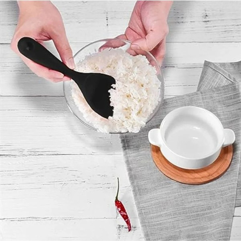 Cep Home Ivory Silikon Geniş Pilav Kaşığı (22.5cm) - Siyah Çatal / Kaşık / Bıçak Takımları Fiyatı