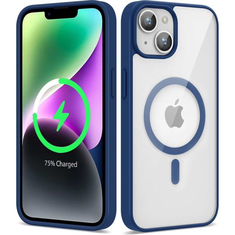Cep Prime Apple iPhone 13 Kılıf Magsafe Wireless Şarj Özellikli Darbe Emici Tam Kalıp Silikon Ege Kapak - Mavi Cep Telefonu Kılıfı Fiyatı